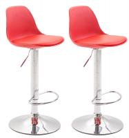 2er Set Barhocker Kiel Kunststoff chrom rot 2er Set Barhocker Kiel Kunststoff chrom rot
