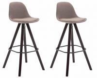 2er Set Barhocker Franklin Stoff Square cappuccino (eiche) taupe