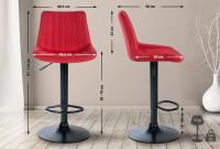 Barhocker Toni Stoff schwarz rot 