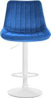 2er Set Barhocker Toni Samt weiß blau 2er Set Barhocker Toni Samt weiß blau