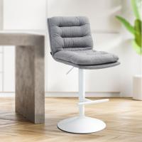 Barhocker Damar Stoff weiß grau Barhocker Damar Stoff weiß grau