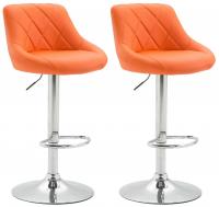 2er Set Barhocker Lazio Kunstleder orange 2er Set Barhocker Lazio Kunstleder orange