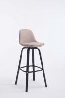 Barhocker Avika Stoff Schwarz taupe 