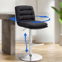 Barhocker Damar Stoff chrom schwarz Barhocker Damar Stoff chrom schwarz