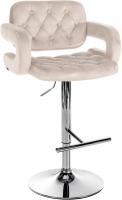 Barhocker Dublin Samt chrom creme Barhocker Dublin Samt chrom creme