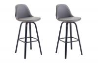 2er Set Barhocker Avika Kunstleder schwarz grau 2er Set Barhocker Avika Kunstleder schwarz grau