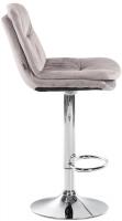 Barhocker Laurel Samt chrom grau 