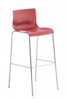 2er Set Barhocker Hoover Kunststoff 4-Fuß Gestell chrom rot 2er Set Barhocker Hoover Kunststoff 4-Fuß Gestell chrom rot