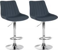 2er Set Barhocker Toni Stoff chrom dunkelgrau 2er Set Barhocker Toni Stoff chrom dunkelgrau