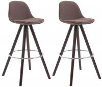 2er Set Barhocker Franklin Stoff rund cappuccino (eiche) braun