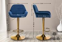 Barhocker Braga Gold Samt blau Barhocker Braga Gold Samt blau