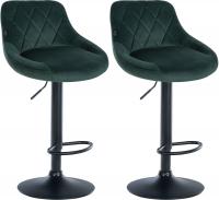 2er Set Barhocker Lazio Samt schwarz dunkelgrün 2er Set Barhocker Lazio Samt schwarz dunkelgrün
