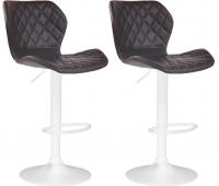 2er Set Barhocker Cork Kunstleder weiß braun 2er Set Barhocker Cork Kunstleder weiß braun