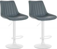2er Set Barhocker Toni Kunstleder weiß grau 2er Set Barhocker Toni Kunstleder weiß grau