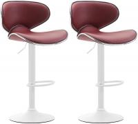 2er Set Barhocker Las Vegas V2 Kunstleder weiß bordeauxrot 2er Set Barhocker Las Vegas V2 Kunstleder weiß bordeauxrot