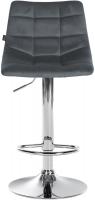 2er Set Barhocker Jerry Samt chrom dunkelgrau 2er Set Barhocker Jerry Samt chrom dunkelgrau
