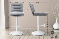 Barhocker Damar Stoff weiß grau Barhocker Damar Stoff weiß grau