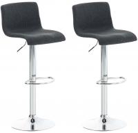 2er Set Barhocker Hoover Stoff chrom dunkelgrau 