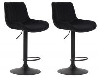 2er Set Barhocker Lentini Samt schwarz schwarz 2er Set Barhocker Lentini Samt schwarz schwarz