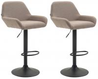 2er Set Barhocker Braga Stoff schwarz taupe 2er Set Barhocker Braga Stoff schwarz taupe