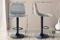 2er Set Barhocker Divo Samt Schwarz grau 2er Set Barhocker Divo Samt Schwarz grau