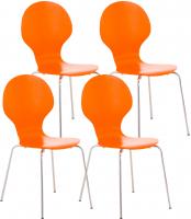 4er Set Besucherstuhl Diego orange 4er Set Besucherstuhl Diego orange