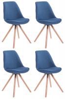 4er Set Stühle Toulouse Stoff Rund natura (eiche) blau 4er Set Stühle Toulouse Stoff Rund natura (eiche) blau