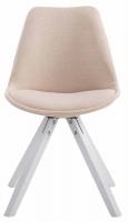 4er Set Besucherstuhl Toulouse Stoff Square weiß (eiche) creme 