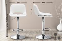 2er Set Barhocker Camden Kunstleder chrom weiß 2er Set Barhocker Camden Kunstleder chrom weiß