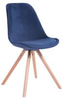 4er Set Stühle Toulouse Samt Rund natura (eiche) blau 4er Set Stühle Toulouse Samt Rund natura (eiche) blau