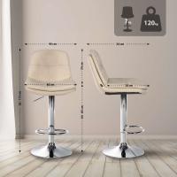 Barhocker Laurel Stoff chrom creme 