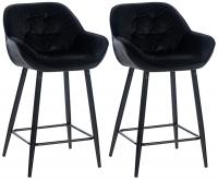 2er Set Barhocker Gibson Samt schwarz 2er Set Barhocker Gibson Samt schwarz