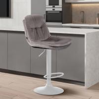 Barhocker Laurel Samt weiß grau Barhocker Laurel Samt weiß grau