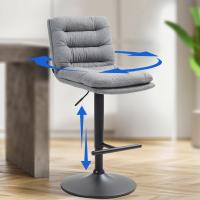 2er Set Barhocker Damar Stoff schwarz grau 2er Set Barhocker Damar Stoff schwarz grau
