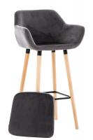 Barhocker Grant Samt grau 