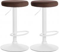 2er Set Barhocker Ponte Samt weiß braun 2er Set Barhocker Ponte Samt weiß braun
