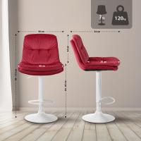 Barhocker Laurel Samt weiß rot 