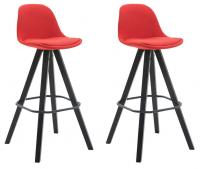 2er Set Barhocker Franklin Stoff Square schwarz (eiche) rot 2er Set Barhocker Franklin Stoff Square schwarz (eiche) rot