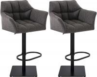 2er Set Barhocker Damaso Stoff schwarz titangrau 2er Set Barhocker Damaso Stoff schwarz titangrau