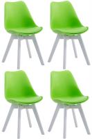 4er Set Besucherstühle Borneo V2 Weiß Kunstleder grün 4er Set Besucherstühle Borneo V2 Weiß Kunstleder grün
