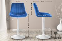 2er Set Barhocker Toni Samt weiß blau 2er Set Barhocker Toni Samt weiß blau