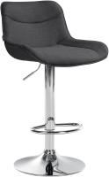 Barhocker Vonore Stoff chrom dunkelgrau 