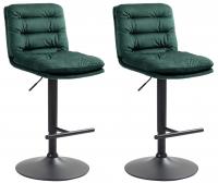 2er Set Barhocker Damar Samt schwarz grün 2er Set Barhocker Damar Samt schwarz grün