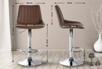 2er Set Barhocker Toni Kunstleder chrom braun 2er Set Barhocker Toni Kunstleder chrom braun