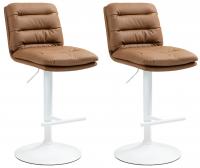 2er Set Barhocker Damar Kunstleder weiß hellbraun 2er Set Barhocker Damar Kunstleder weiß hellbraun