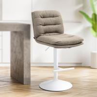 2er Set Barhocker Damar Stoff weiß  taupe 