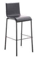 Barhocker Avola Leder Flach B78 schwarz Barhocker Avola Leder Flach B78 schwarz