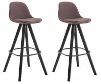 2er Set Barhocker Franklin Stoff Square schwarz (eiche) braun 2er Set Barhocker Franklin Stoff Square schwarz (eiche) braun