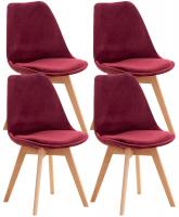 4er Set Stuhl Linares Samt bordeauxrot 4er Set Stuhl Linares Samt bordeauxrot