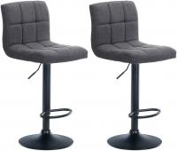2er Set Barhocker Calma Stoff schwarz hellgrau 2er Set Barhocker Calma Stoff schwarz hellgrau